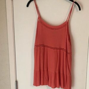 Peach ruffle tank